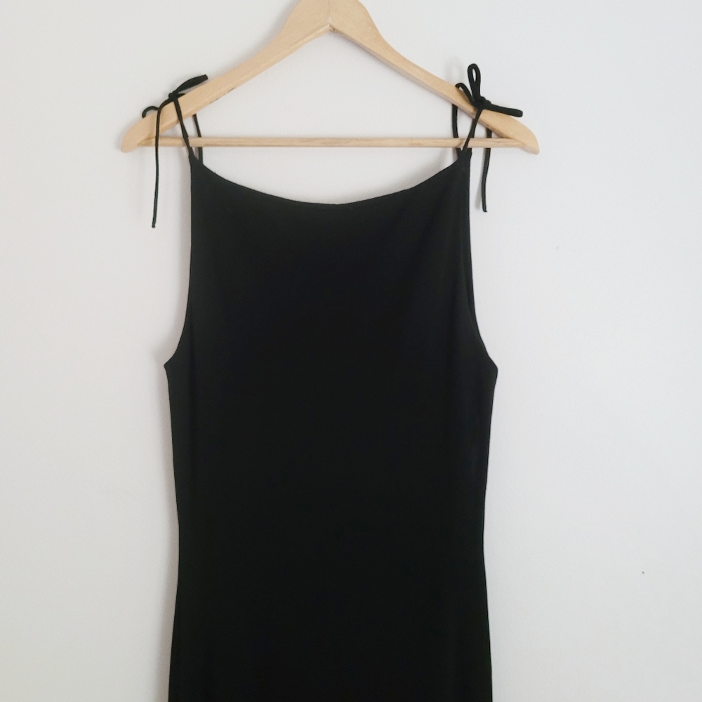 Lauren Ralph Lauren | Black Spaghetti Strap Square Neck Maxi Dress - XS